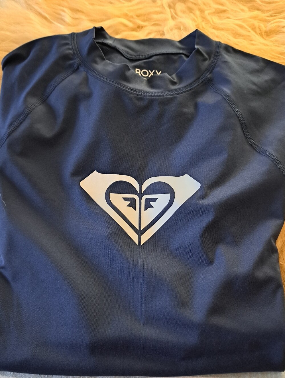 Roxy Navy Long Sleeve Swim Top with White Logo